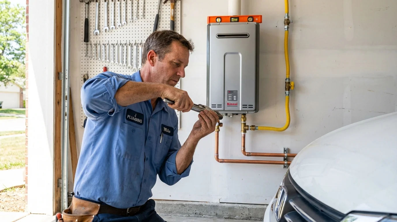 Tankless water heater installation by a Johns Plumbing LLC plumber in Baker